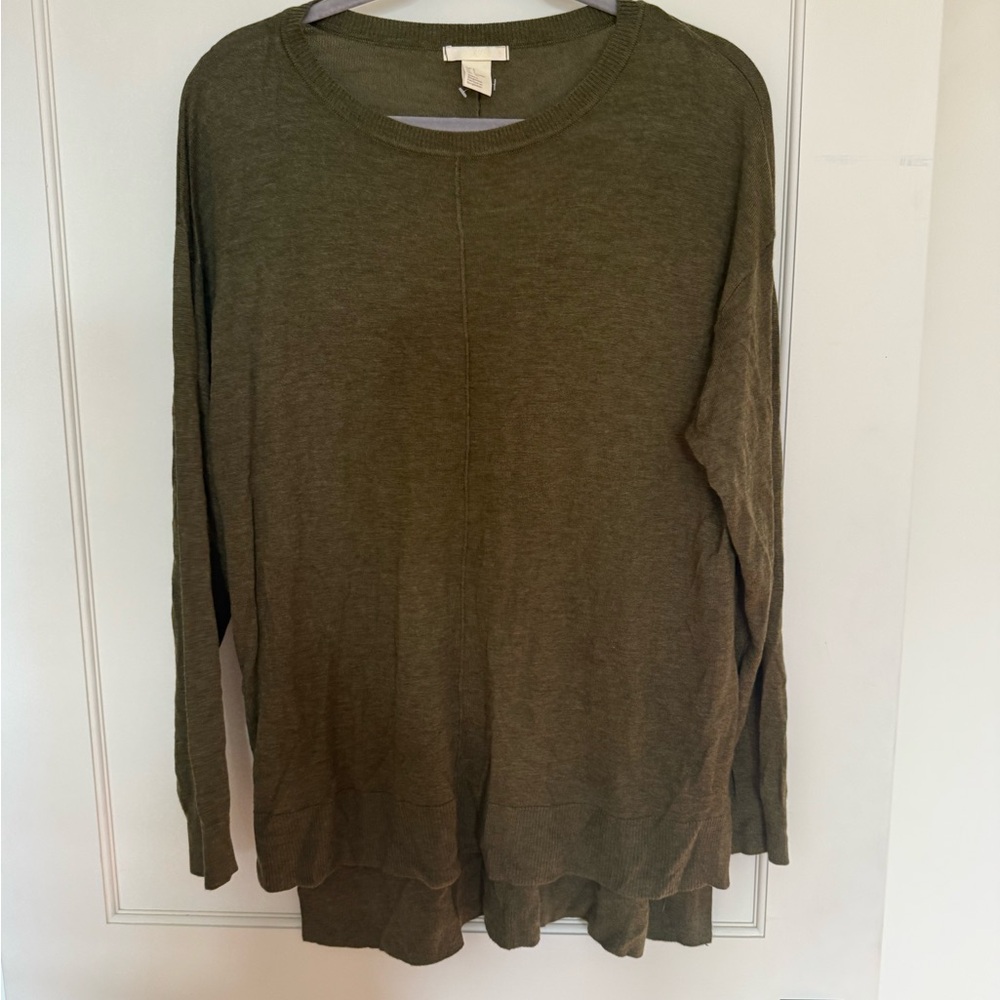 H&M Olive Green Lightweight Long Sleeve Sweater